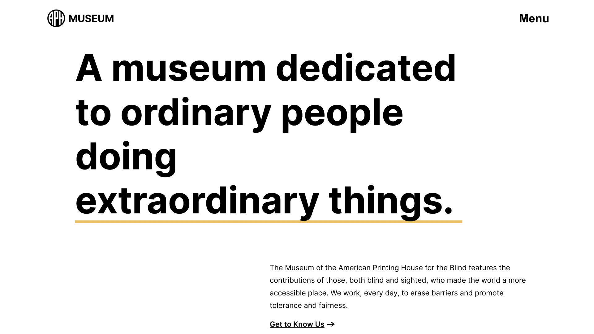 APH Museum website